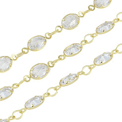 Золотой Покрытие стойки латунные цепи микропаве кубический цирконий, долговечный, без кадмия и без свинца, пайки, с катушкой, золотые, 11.5x4.5x2 мм