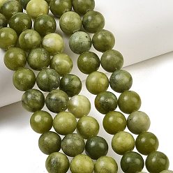Chinese Jade Натуральные китайские нефритовые бусины, нити из южного нефрита, гладкий круглый, 10.5~10.8 мм, отверстие : 1.1 мм, около 36 шт / нитка, 14.92'' (37.9 см)