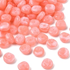 Pink Двухцветные акриловые бусины, Стиль имитация драгоценных камней, nuggest, розовые, 12.5x12.5x6 мм, отверстие : 1.6 мм, Около 700 шт / 500 г