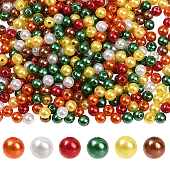 (52) Непрозрачная лаванда 6 расцветка бусины акриловые имитационный жемчуг, окрашенные, круглые, разноцветные, 6x5.5 мм, отверстие : 1.5~2 мм, 240 шт / цвет, 1440 шт / комплект