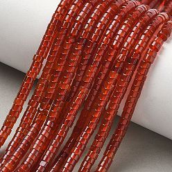 Ágata Roja Hebras de cuentas de cornalina natural teñidas y calentadas, disco, perlas heishi, 4x2 mm, agujero: 0.7 mm, sobre 171 unidades / cadena, 15.35'' (39 cm)