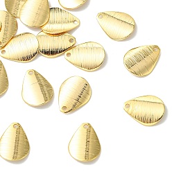 Golden SHEGRACE Brass Pendants, Teardrop Charms, Stamping Blank Tag, Brushed Finish, Cadmium Free & Lead Free & Nickel Free, Golden, 11.5x9x1.5mm, Hole: 1.2mm