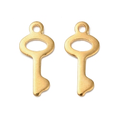 Настоящее золото 18K 304 подвески из нержавеющей стали, ключ, золотые, 16x7x1 мм, отверстие : 1.4 мм