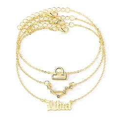 Весы 3 браслеты из сплава со стразами, женские браслеты с подвесками «Двенадцать созвездий», Весы, 8 дюйм (20.4~21.6 см)