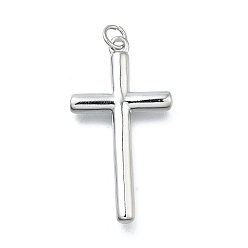 Платина Латунные подвески, крест прелести, долговечный, без свинца и без кадмия, стойки покрытие, с целью перехода в кольце, платина, 33x17.5x3 мм, отверстие : 3 мм
