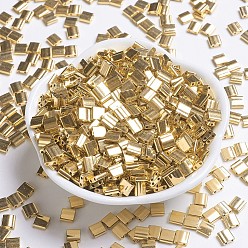 (TL191) 24kt Gold Plated MIYUKI TILA Beads, Japanese Seed Beads, 2-Hole, (TL191) 24kt Gold Plated, 5x5x1.9mm, Hole: 0.8mm, about 5900pcs/500g