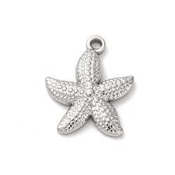 Морская звезда Подвески из нержавеющей стали 304, анти-тускнение, морская звезда, 23x19x3.5 мм, отверстие : 2 мм