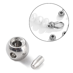 Нержавеющая Сталь Цвет Не тускнеет 304 наконечники из нержавеющей стали, круглые, цвет нержавеющей стали, 3.5x2.5 мм, отверстие : 1 мм, внутренний диаметр: 1.2 мм