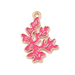Камелия Подвески из эмали и сплава, золотой свет, без кадмия и без свинца, коралловый шарм, камелия, 29x20x1.5 мм, отверстие : 1.8 мм
