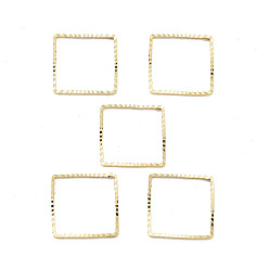 Настоящее золото 24K Латунные бусины в оправе, без кадмия и без свинца, квадратный, реальный 24 k позолоченный, 14x14x1 мм