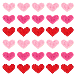 (52) Непрозрачная лаванда 60 шт 3 цвета компьютеризированная вышивка ткань утюг / пришивание заплат, аксессуары для костюма, сердце, разноцветные, 20x26x1 мм, 20 шт / цвет