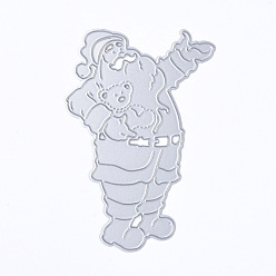 Matte Platinum Color Christmas Theme Frame Carbon Steel Cutting Dies Stencils, for DIY Scrapbooking/Photo Album, Decorative Embossing DIY Paper Card, Santa Claus, Matte Platinum Color, 99.5x70x0.8mm