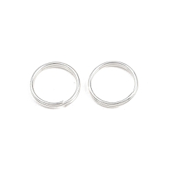 Посеребрённый Латунные разрезные кольца, круглые, 925 серебро покрытием, 10.5x1.5 мм, внутренний диаметр: 8.8 мм