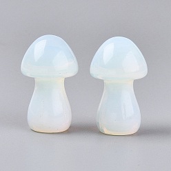 Опал Декорации в виде грибов из опалита, фигурка для украшения домашнего рабочего стола, 35~37x21~22.5x21~22.5 мм