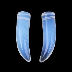 Опал Opalite подвески, амулеты из бычьих рогов, 35~38x10~14x10~11 мм, отверстие : 1.2~1.5 мм