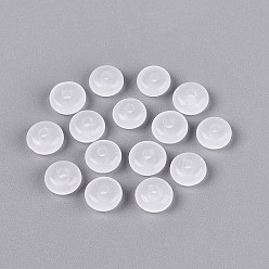 Clear Baking Paint Imitation Jade Glass Beads, Rondelle, Clear, 6~7x3~3.5mm, Hole: 1.2~1.5mm, about 5555pcs/1000g
