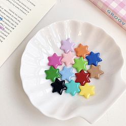Mixed Color Opaque Acrylic Beads, Star, Mixed Color, 22x20mm