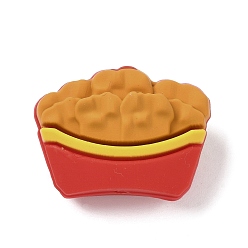 Food Силиконовые бусины, тема еды, фокусные бусы, оранжевые, куриные наггетсы, 22x30x15.5 мм, отверстие : 2 мм