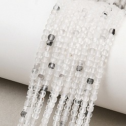 Herkimer Diamond Natural Herkimer Diamond Beads Strands, Faceted Table Cut Cube, 2x2x2mm, Hole: 0.5mm, about 173pcs/strand, 15.47''(39.3cm)