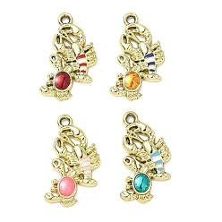 Золотой Подвески из эмали и сплава, амулеты из лобстера и краба, золотые, 22.5x11.5x2.5 мм, отверстие : 1.6 мм