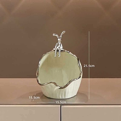 White Ceramic Rabbit Key Storage Ornaments, Home Desktop Decorations, White, 155x215mm