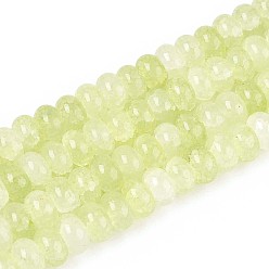 Зелено-Желтый Стеклянные бусины, имитация нового нефрита, рондель, окрашенные, зеленый желтый, 8~8.5x4.5~5 мм, отверстие : 1~1.2 мм, около 155~159 шт / нитка, 30.12~31.30 дюйм (76.5~79.5 см)