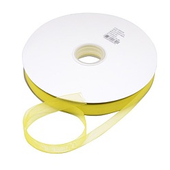 Лимонный шифон Полиэстер органза лента, лимонный шифон, 1/2 дюйм (13 мм), 200 ярдов / рулон (182.88 м / рулон)