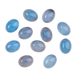 Blue Agate Кабошоны из натурального голубого агата, окрашенная и подогревом, овальные, 9x7x4~4.5 мм