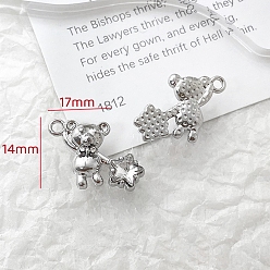 Медведь Подвески из прозрачного стекла, подвески из платинового сплава, медведь, 17x14 мм