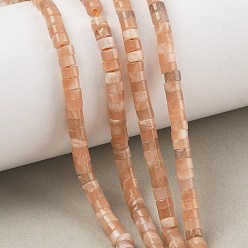 Солнечный Камень Натуральный Sunstone бисер пряди, диск, Heishi бусы, 4x2~2.5 мм, отверстие : 0.6 мм, около 156~172 шт / нитка, 15~15.35'' (38.1~39 см)