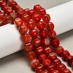 (123L) Белый крем непрозрачный блеск Окрашенные естественный агат бисер пряди, форма инжира, огнеупорный кирпич, 11.5~12x12~13x12~12.5 мм, отверстие : 1.4 мм, около 31 шт / нитка, 14.57~14.96'' (37~38 см)