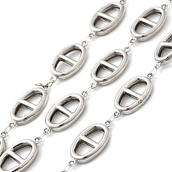 Нержавеющая Сталь Цвет 304 цепи из нержавеющей стали ссылка, несварные, овальные, с катушкой, цвет нержавеющей стали, 23x11x3 мм, 5 м / рулон