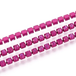 Средний Фиолетово-красный Железо горный хрусталь чашка цепи, с катушкой, средне фиолетовый красный, 2x2x2 мм, около 29.99 футов (9.14 м) / рулон