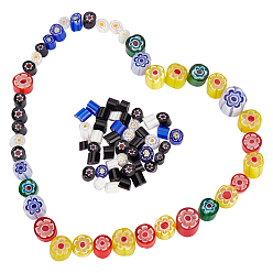 (52) Непрозрачная лаванда Стеклянные бусины для микроволновой печи, без отверстия , diy креативный материал ручной работы, колонке с цветком, разноцветные, 6~9x7 мм , около 50 шт / мешок