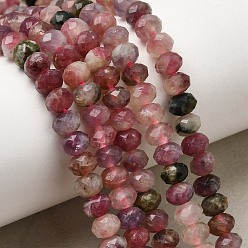 Tourmaline Natural Multicolor Tourmaline Beads Strands, Rondelle, Faceted Beads, 5.5x4mm, Hole: 0.8mm, about 93pcs/strand, 15.43''(39.2cm)