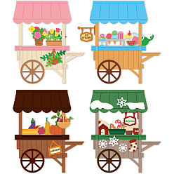 Vehicle Трафареты для резки углеродистой стали тележки, для diy scrapbooking, Фотоальбом, декоративная бумага для тиснения, форма для поздравительных открыток, автомобиль, 90~108x128~151x0.8 мм, 2 шт / комплект