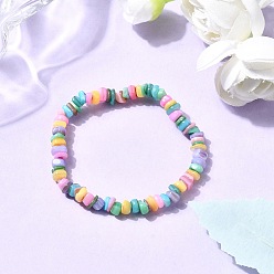 Разноцветный Браслеты из натуральных окрашенных пресноводных ракушек для девочек, самородки, красочный, внутренний диаметр: 1-7/8 дюйм (4.7 см)