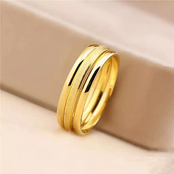 Золотой 304 палец кольца из нержавеющей стали, золотые, размер США 8 (18.1 мм)