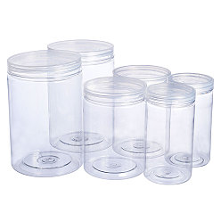 Clear Plastic Bead Storage Containers, Column, Clear, 2pcs/size, 6pcs/set