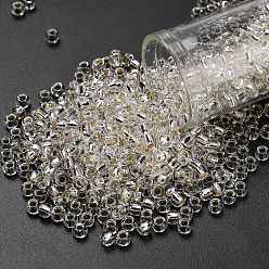 (21) Silver-Lined Transparent Crystal Clear Тохо 6/0 круглые бусины, японский бисер, (21) Прозрачный кристально чистый, 4 мм, отверстие : 1.5 мм, Около 168 шт / 10 г