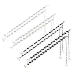 Gunmetal & Silver 4 пары 4 стили бретельки для бюстгальтера со стразами и цепочкой, нескользящие, с треугольной пряжкой из сплава, бронза и серебро, 270 мм, 1 пара / стиль