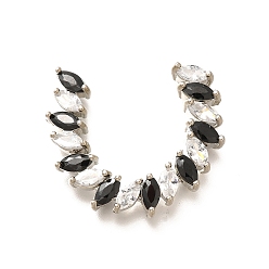 Белый Латунные микро проложить кубического циркония бусы, долговечный, без кадмия и без свинца, белые, 57x5.5x4.5 мм