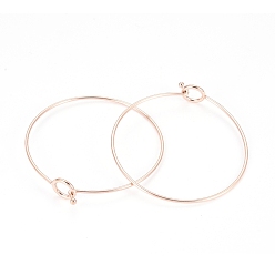 Rose Gold Ion Plating(IP) 304 Stainless Steel Expandable Bangle Making, Rose Gold, 2-3/8 inchx2-1/2 inch(60x63mm)