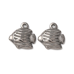 Fish Океан 304 подвески из нержавеющей стали, анти-тускнение, рыба, 13.5x12.5x2.5 мм, отверстие : 1.6 мм