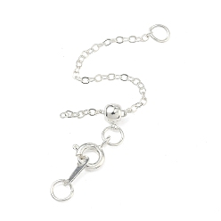 Серебро Латунный удлинитель кабельной цепи, долговечный, стойки покрытие, серебряные, 90 мм