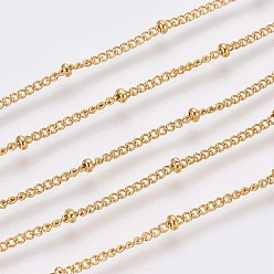 Golden Ion Plating(IP) 304 Stainless Steel Curb Chain Anklets, Golden, 9 inch(22.8cm), 1.4mm