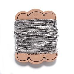 Нержавеющая Сталь Цвет Устойчивые к потускнению 304 кубинские звенья из нержавеющей стали, массивные цепи для бордюров, пайки, для изготовления ювелирных изделий, цвет нержавеющей стали, 5.3x4x0.8 мм, около 32.8 футов (10 м) на карту