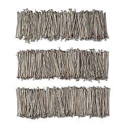 Платина Железные штыри с плоской головкой, ювелирная фурнитура для плетения бижутерий, платина, 20 датчик, 30x0.8 мм, Руководитель: 2 mm