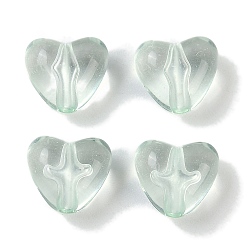 Лазурный Прозрачные акриловые бусины, сердце, лазурный, 9.5x10.5x6.5 мм, отверстие : 1.8 мм