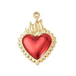Золотой 304 подвески из нержавеющей стали, святое сердце, с эмалью, золотые, 30.5x20.5x3 мм, отверстие : 1.8 мм
